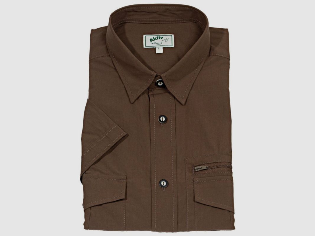 ACTIVE camicia da caccia verde uomo manica corta