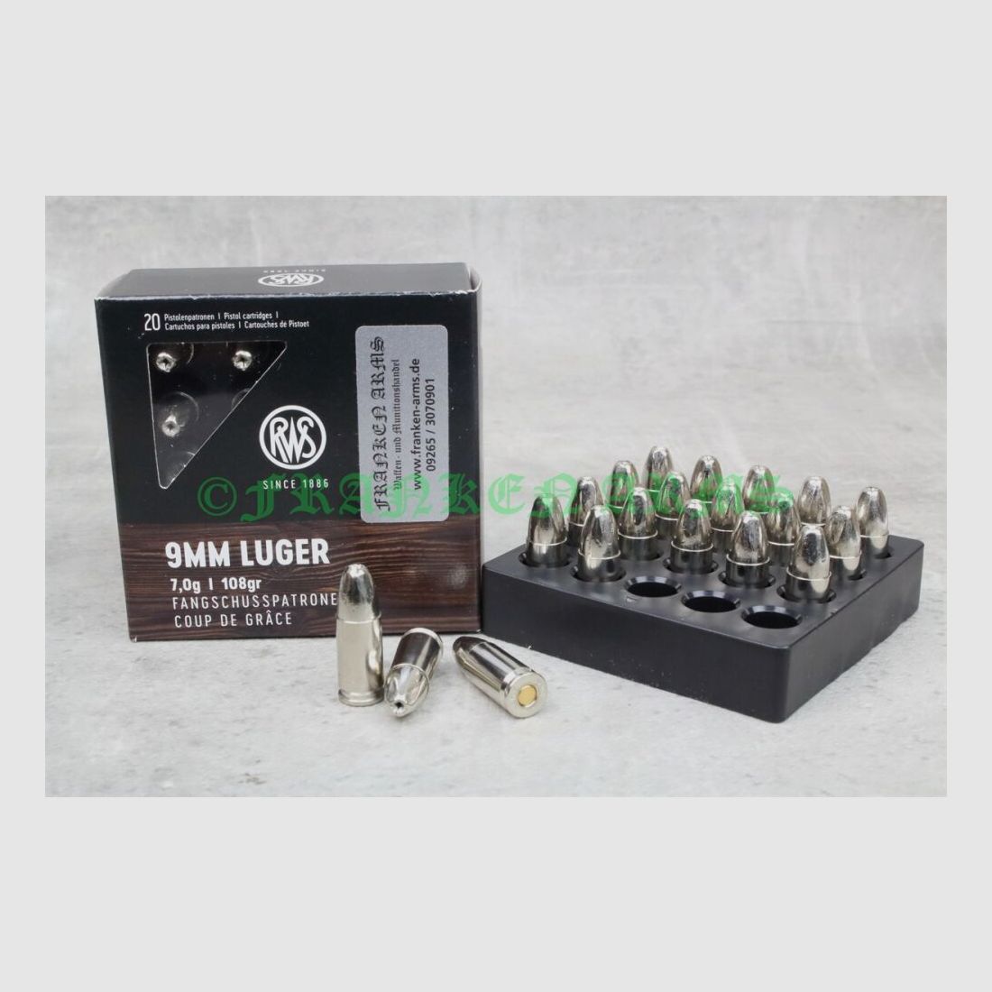 RWS 9mm Luger Fangschuss 108gr. 7,0g 20 pièces prix dégressifs