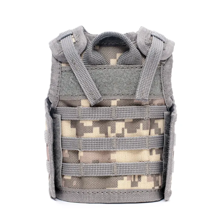 Mini Tactical Schutzweste mit Fronttaschen für Bierflasche / Weinflasche / Thermosflasche - Digital-ACU, Bild 5 von 7