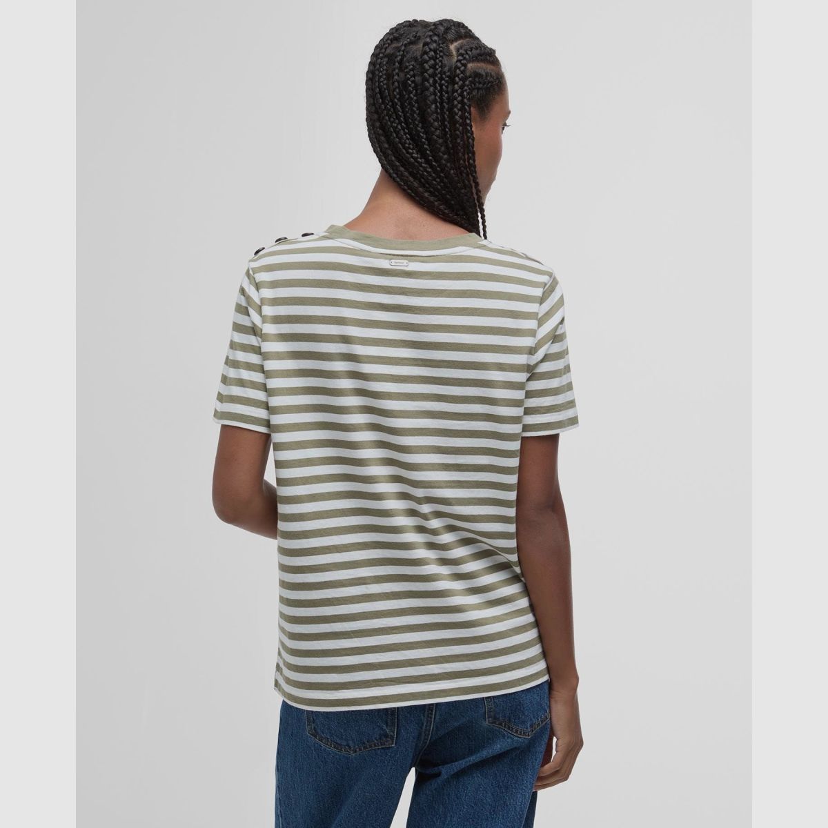 BARBOUR T-Shirt Ferryside Striped Dusky Green