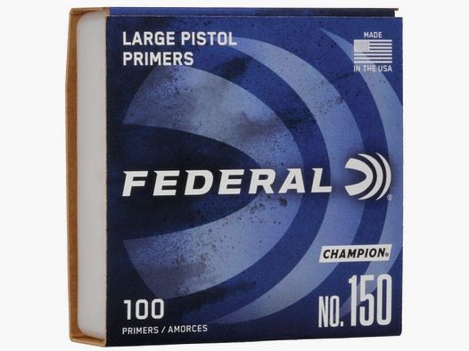 Federal 150 Large Pistol Primer VE100