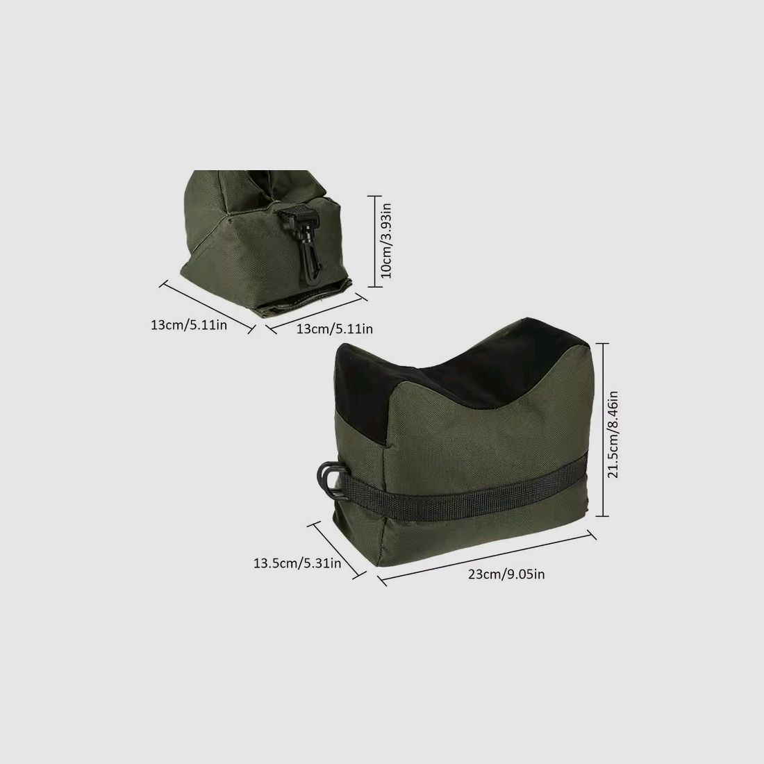 Waffen Sandsack Rest Sniper Sack Unterstützung Gewehr grün Sand Tasche Set 2 teilig
