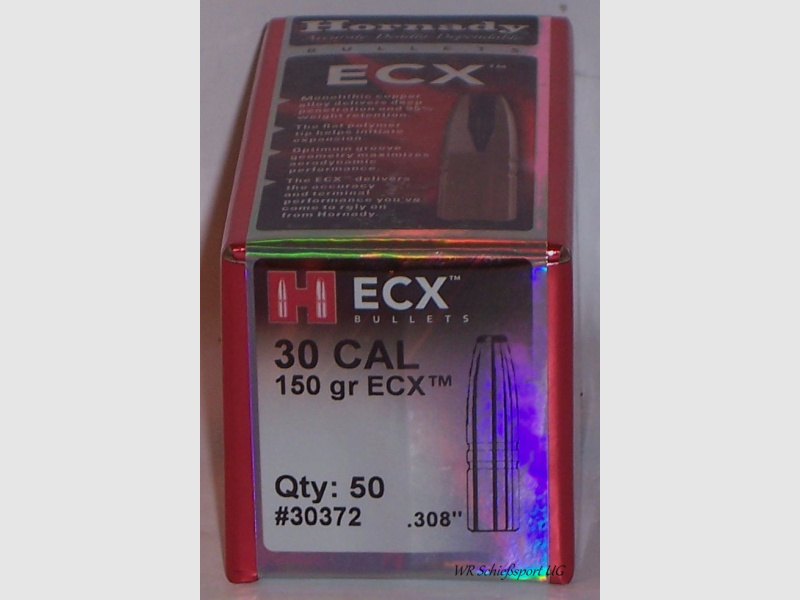 50St. HORNADY .30(.308Dia.) - 150 - ECX - bleifreies Jagd-Geschoss -#30372