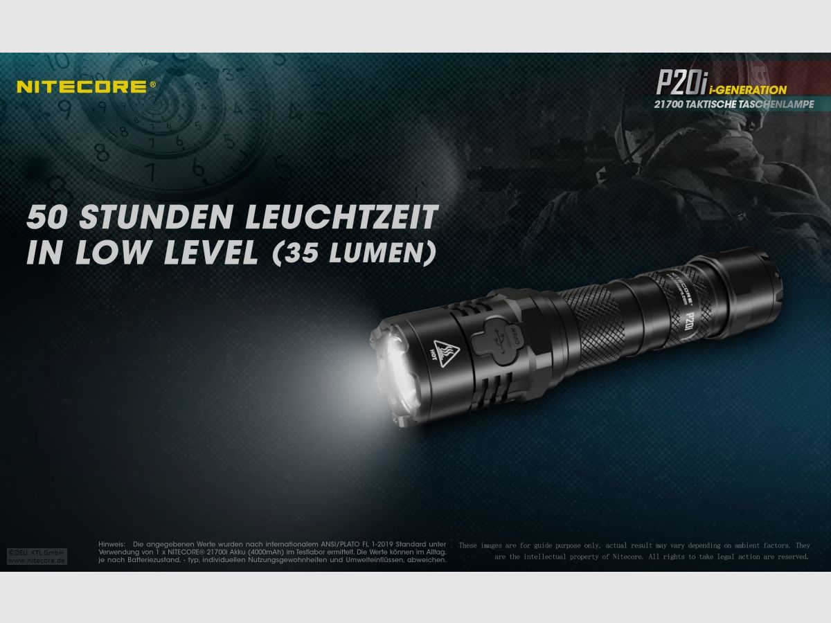 Nitecore P20I flashlight P20i 1800 lumens