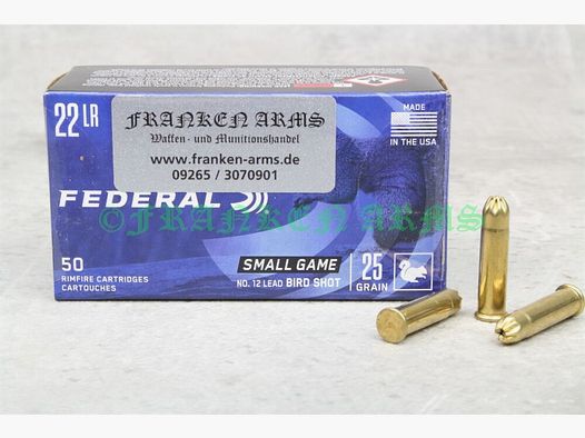 Federal .22LR bird shot No.12 25gr. 1.62g 50 pieces bulk prices