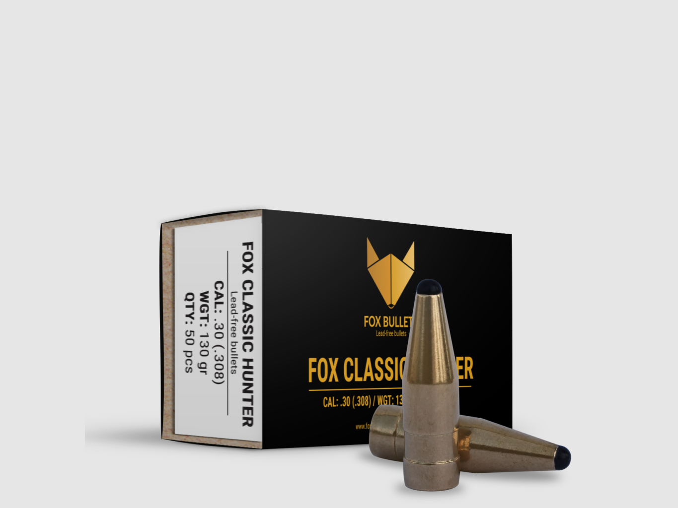 Fox Bullets Classic Hunter .308 8,4 g / 130 gr bleifreie Geschosse – 50 Stück