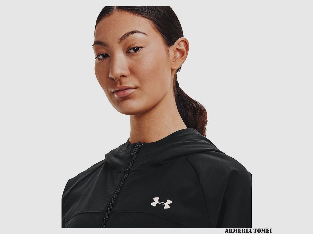 UNDER ARMOUR – DAMY – KAPTUR WOVEN BRANDED FULL ZIP Czarny / Onyx Biały, zdjęcie 6 z 6