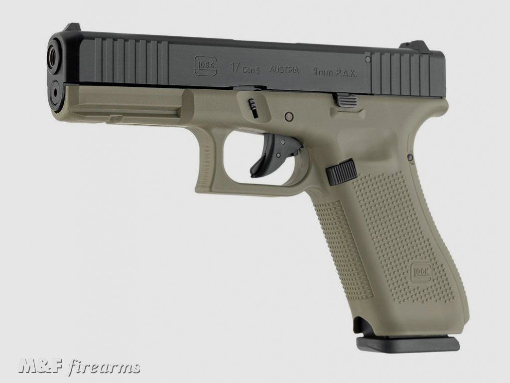 GLOCK 17 Gen5 Kaliber 9mm P.A.K. die von der Marke GLOCK lizensierte Schreckschusswaffe BFG limitiert