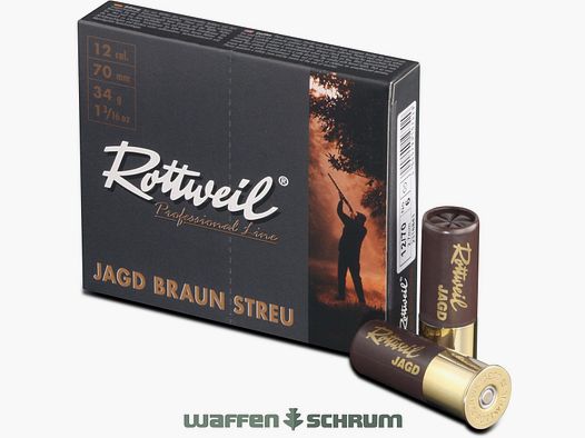 Rottweil 12/70 Jagd braun Plastik STREU 2,7mm - 34g