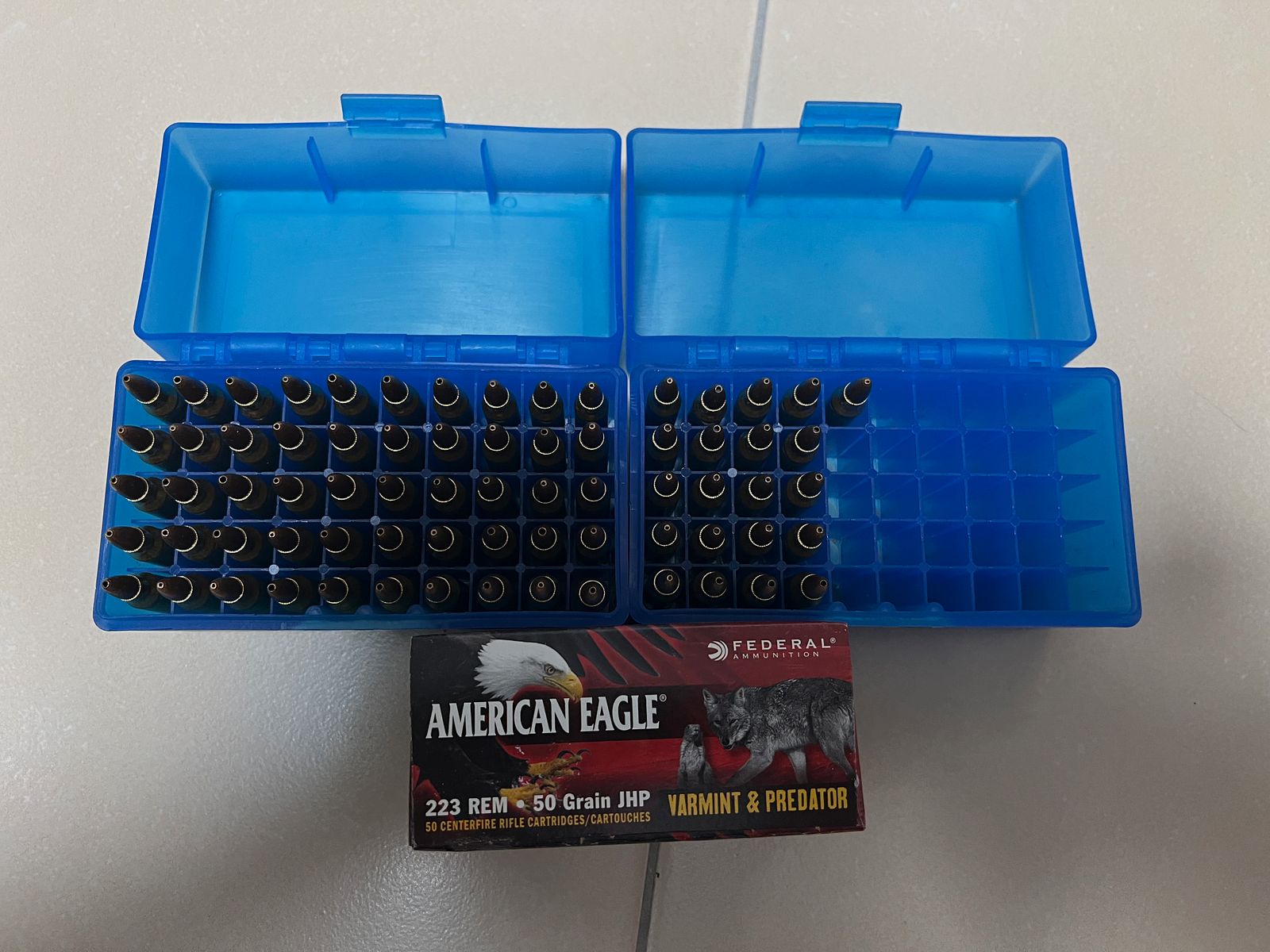 421 Patronen Varmint & Predator, 223 Rem, 50 Grain, Jacketed Hollow Point, Federal American Eagle