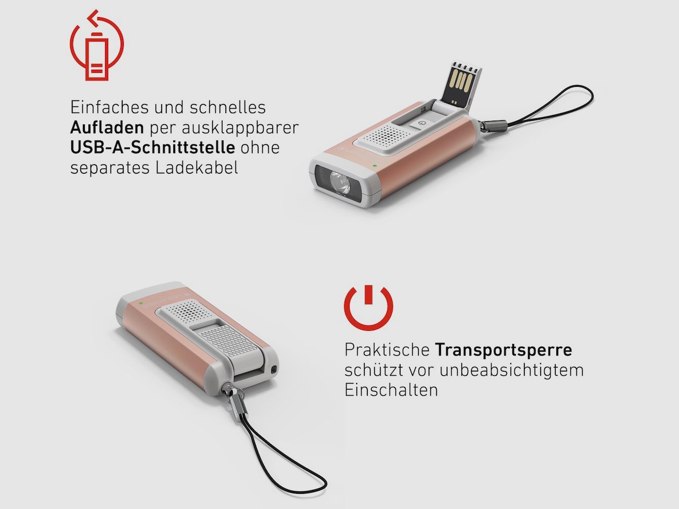 Ledlenser 502581 K6R Safety Latarka kluczykowa 400 lumenów 80 metrów złota
