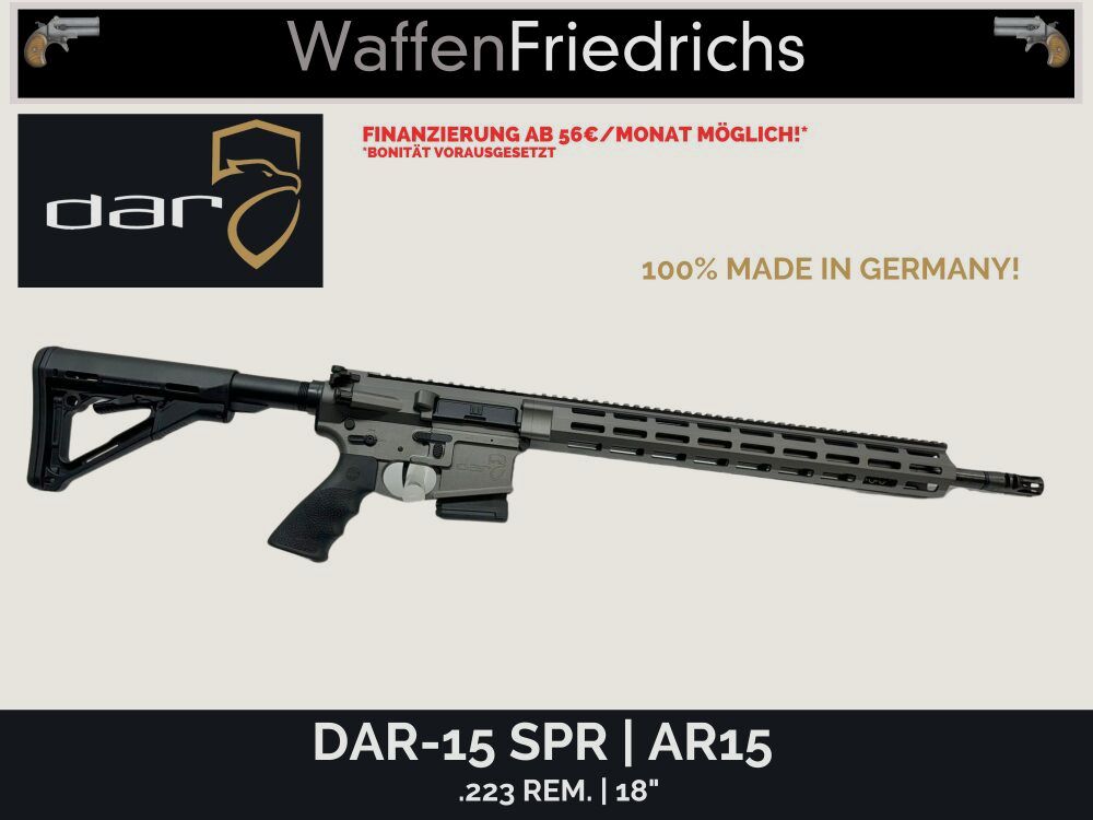 DAR | Dynamic Arms Research DAR-15 SPR Tungsten Cerakote | AR15 - 18"