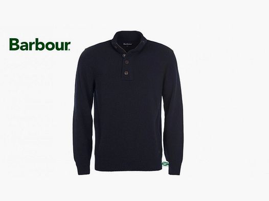 BARBOUR Maglia mezza zip Essential Lambswool blu