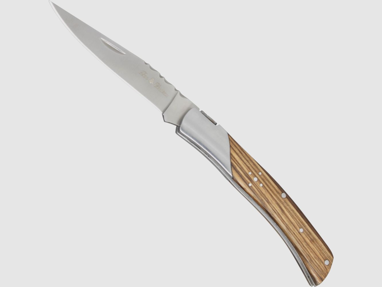 Coltello a due mani Bon Couteau in legno di zebra slipjoint conforme al 42a