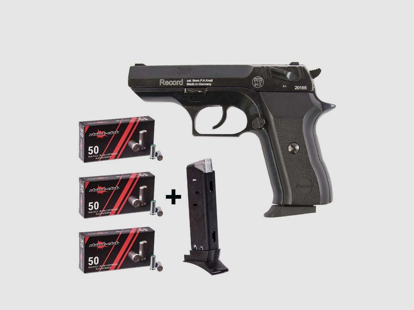 Record	 COP Schreckschusspistole 9mm Platzpatronen-Set