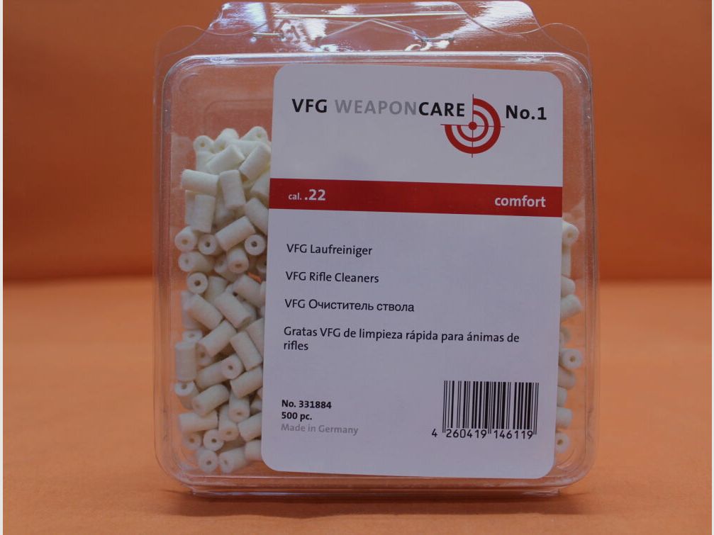 VFG. VFG-Laufreiniger .22 (66814) 500 St. saugfähiger Spezialfilz