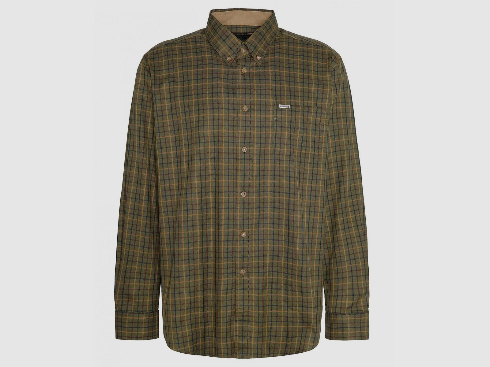 Barbour Herrenhemd Tattersall, Farbe Olive