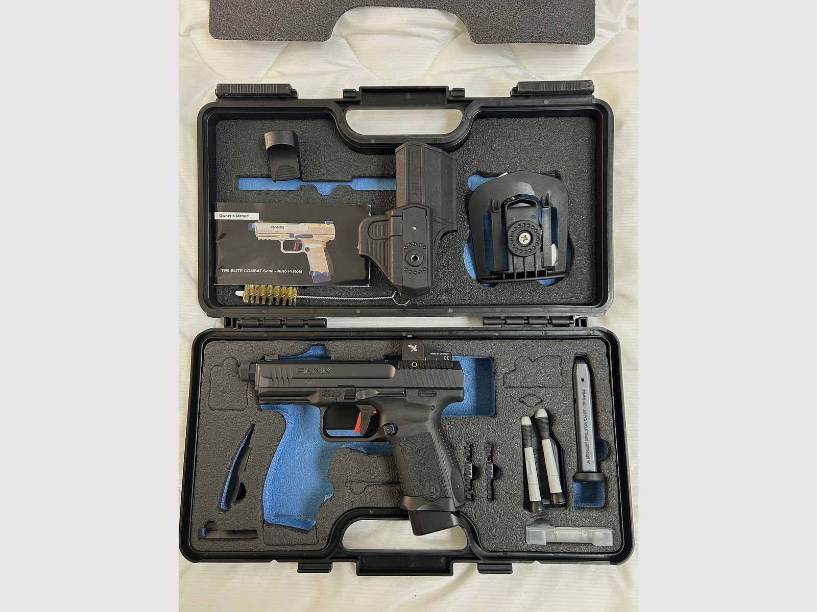 Canik TP9 Elite Combat Black Schwarz Pistole Kaliber 9mm Luger + DDSight Mini RedDot Visier