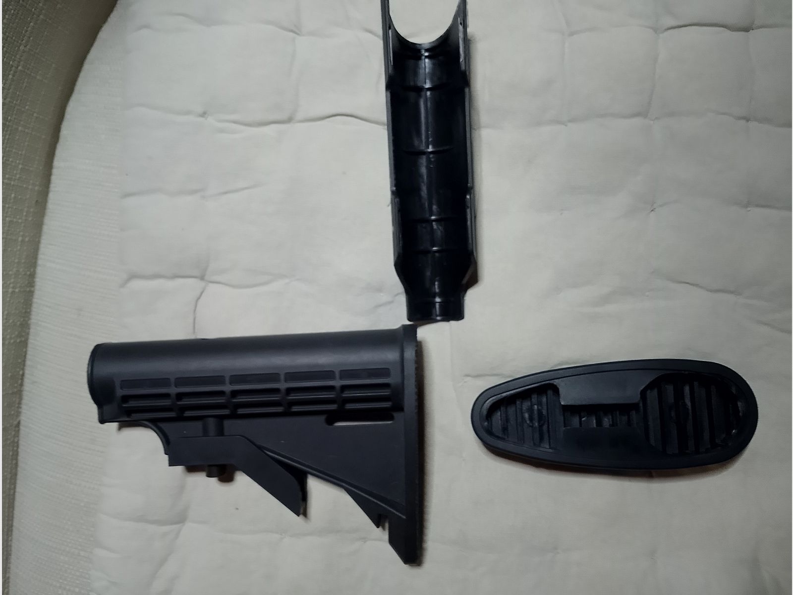  Set as good as new push stock AR-15 M4 carbine stock commercial version, 6-position buffer rubber cheek rest 