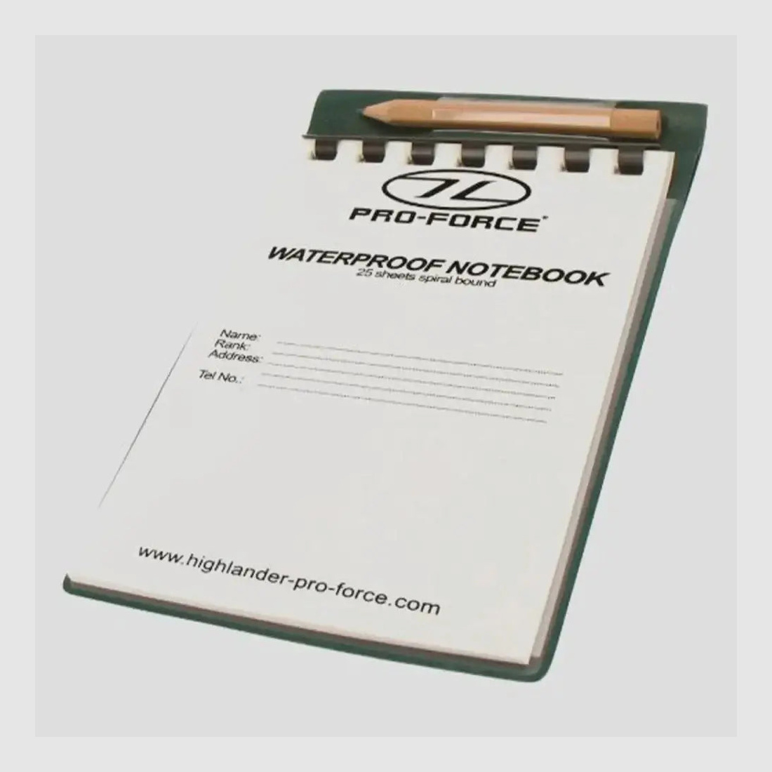 Highlander Wasserfester Notizblock oliv