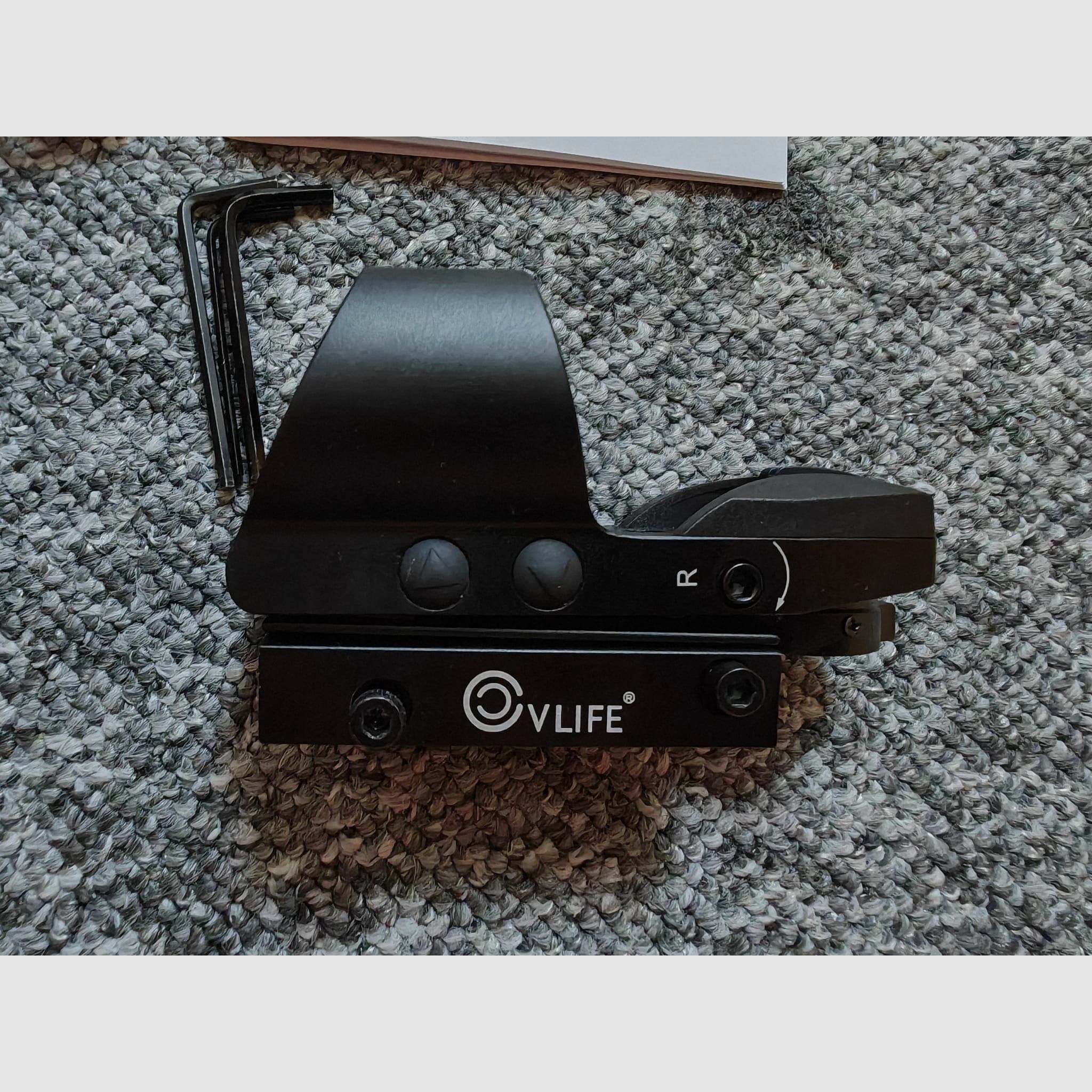 CVLIFE FoxSpook Red Dot Rotpunkt Visier 1x28x40mm | Schwarz | mit Akku per USB Anschluss aufladbar | NEU