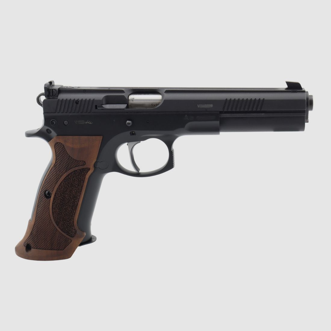  Waffen Oschatz Sport II SA 6" Longslide Matchpistole Nussbaum Matchgriff original von Waffen-Oschatz Stuttgart CZ75