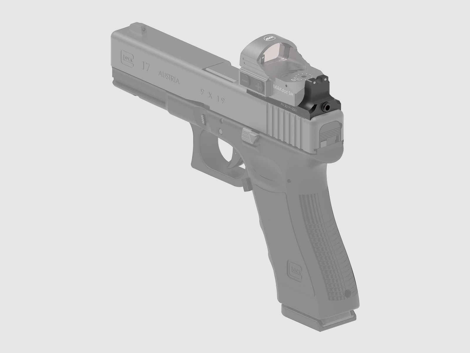 MAKnetic CS Rotpunktmontage für Kurzwaffen Glock | 17/19 Gen 3/4/5 | MAKdot SH