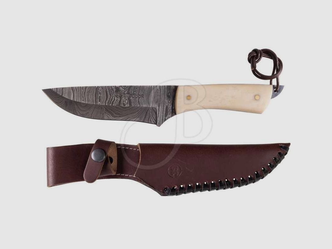 Couteau 39Hunter Damasco Cerf Rouge - Os, image 2 sur 3