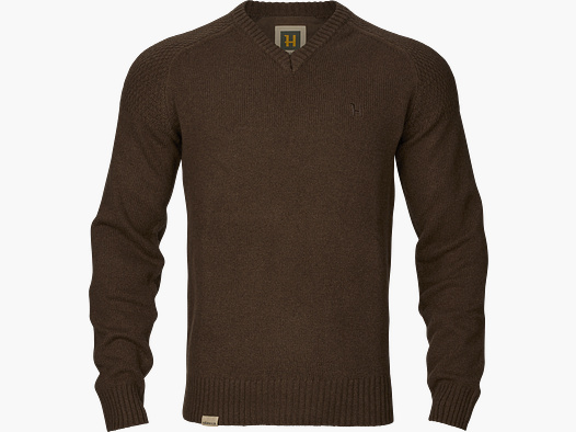 Härkila Vincent Merino Suéter de Cuello en V para Hombre Demitasse marrón 3XL