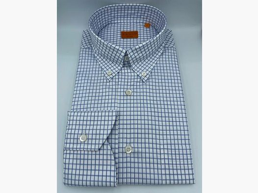 Bruli Herrenhemd kariert Weiss/Blau