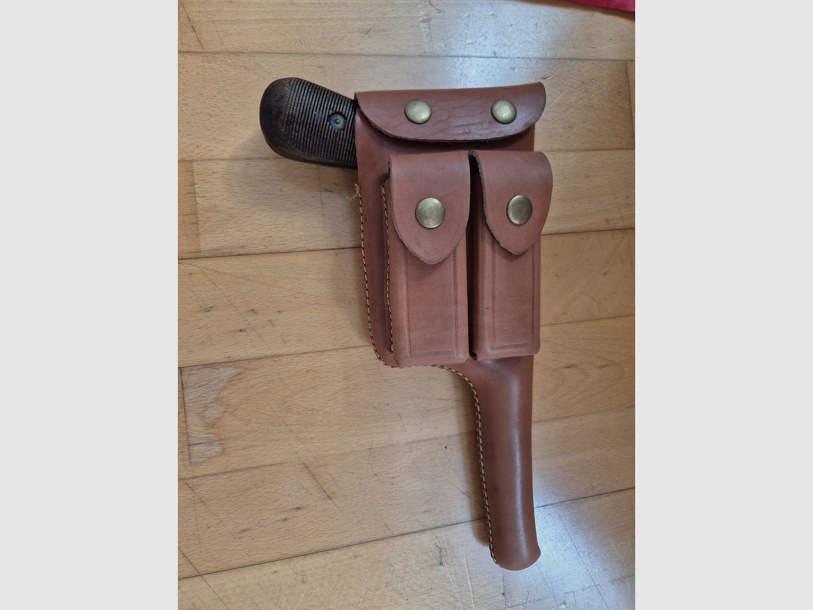 Mauser C96 Broomhandle Schnellfeuer M712 Repro Holster aus Leder, Bild 2 von 4