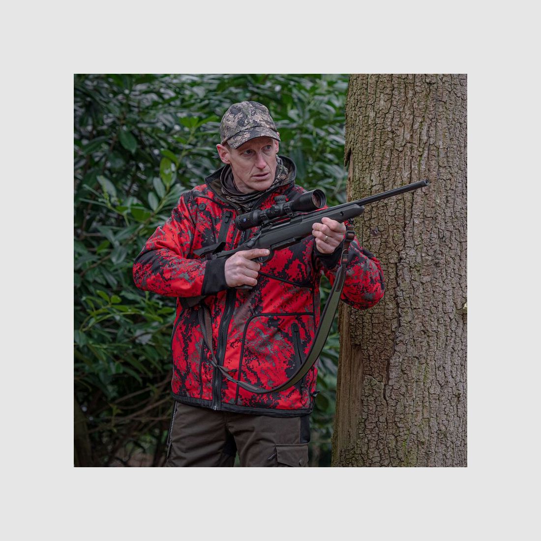 Shooterking Herren Wendejacke Forest Mist rot