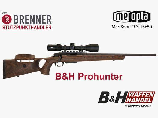 Brenner BR20 B&H Prohunter Lochschaft Komplettpaket mit Meopta Meosport 3-15x50