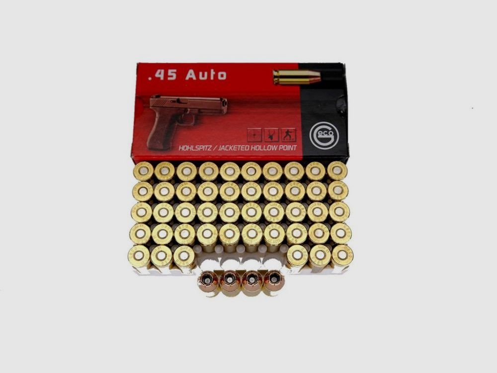 Geco .45 ACP 230gr. 14.9 grams HP Hollow Point JHP Geco .45 ACP 230gr. 14.9 grams HP Hollow Point JHP
