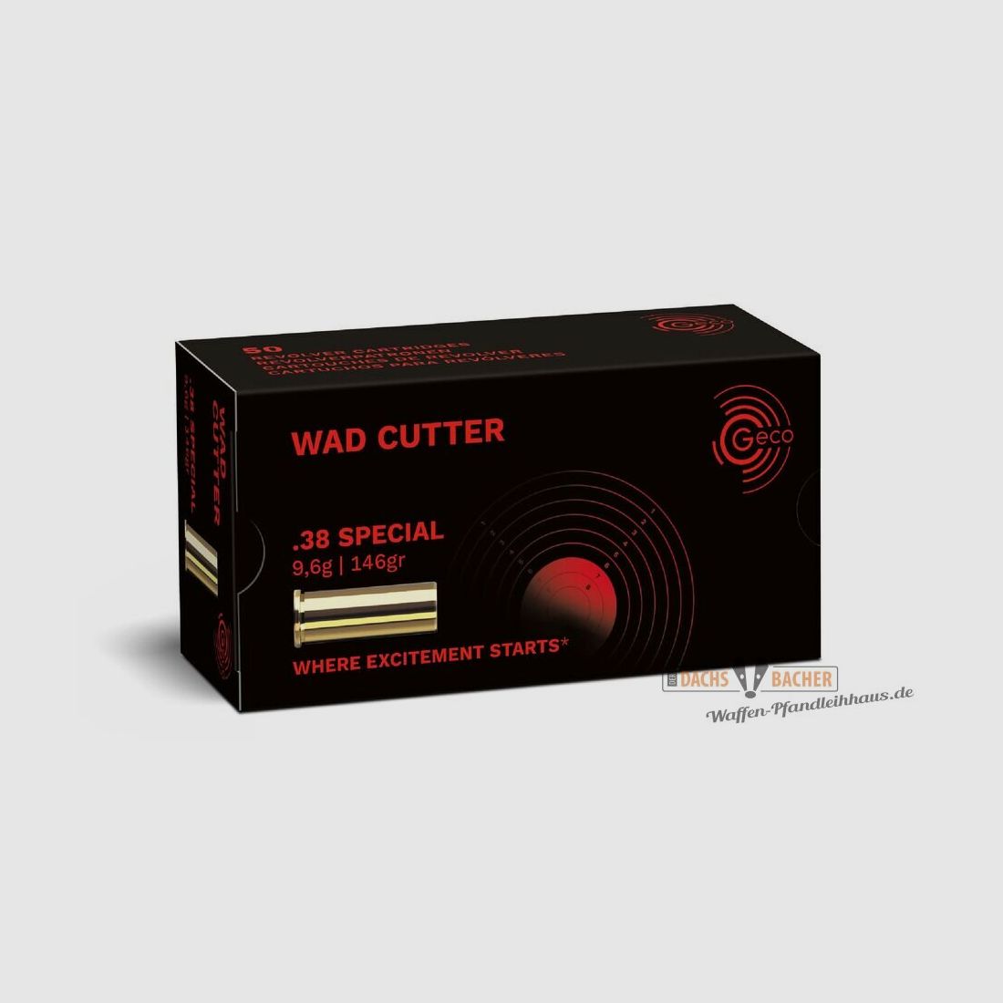 GECO .38 Special WC Wad Cutter 9,6g/146gr 50 cartouches
