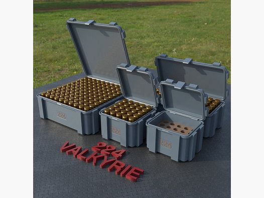Filamelt ammunition box / .224 Valkyrie / 'flip lid' / cartridge box, ammo box