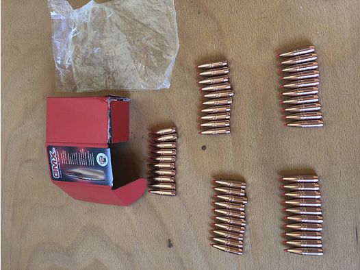 50 Hornady Bleifreie GMX Geschosse mit 180gr in 8mm