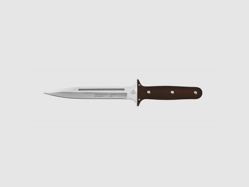 PUMA XP bâton à cochon 13, couteau de chasse, bois de pakkah brun avec peau de poisson, cuir...