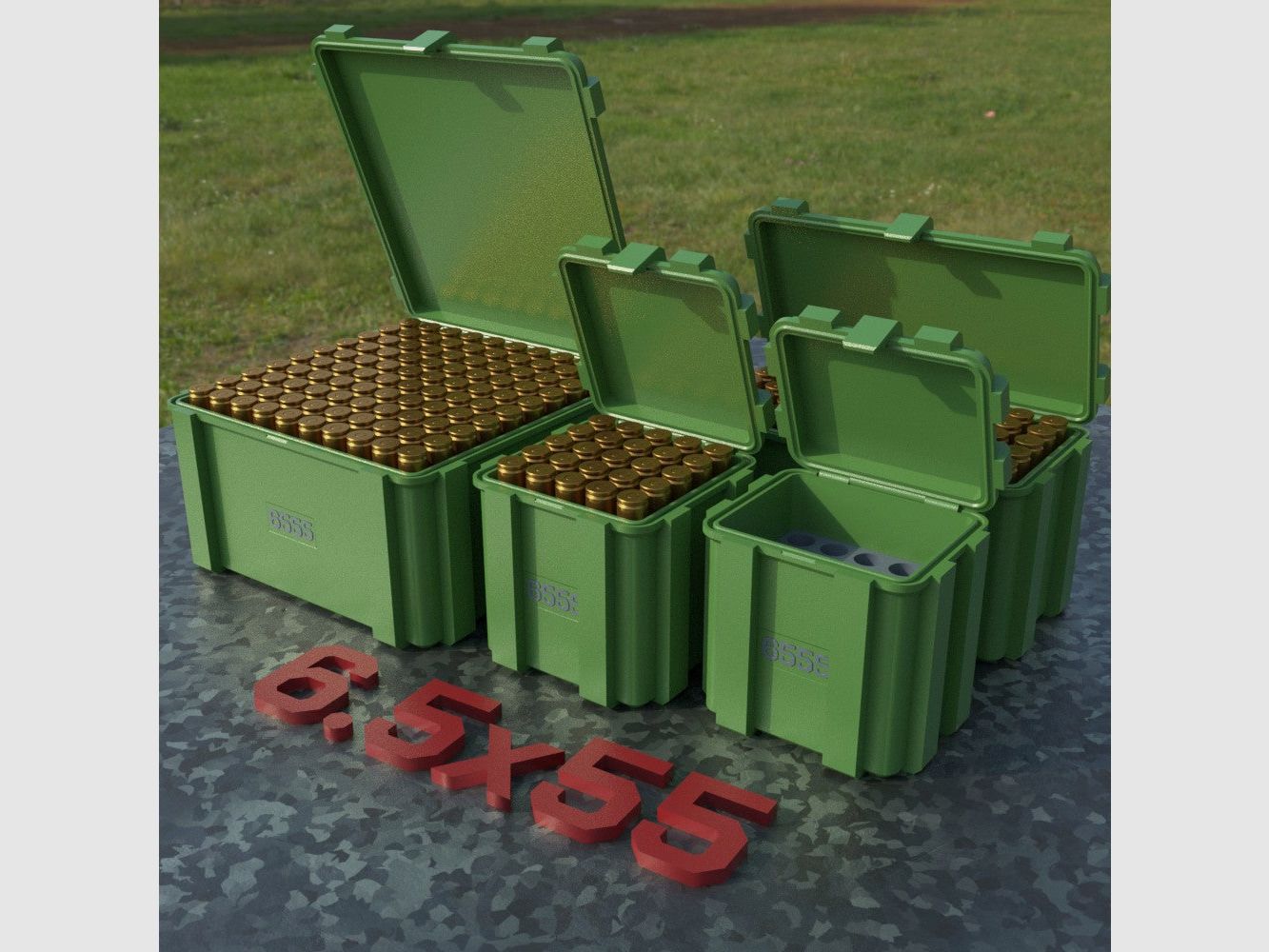 Filamelt Munitionsbox / Ammo Box 6.5x55 – Patronenbox ‘Klappdeckel’ – 20 / 25 / 50 / 100 Runden