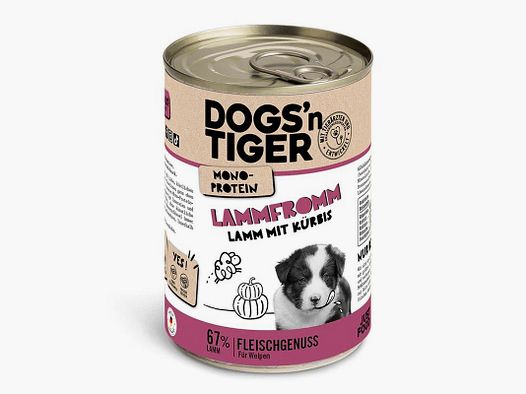 Dogs'n Tiger Welpen Nassfutter Lammfromm Lamm 400g