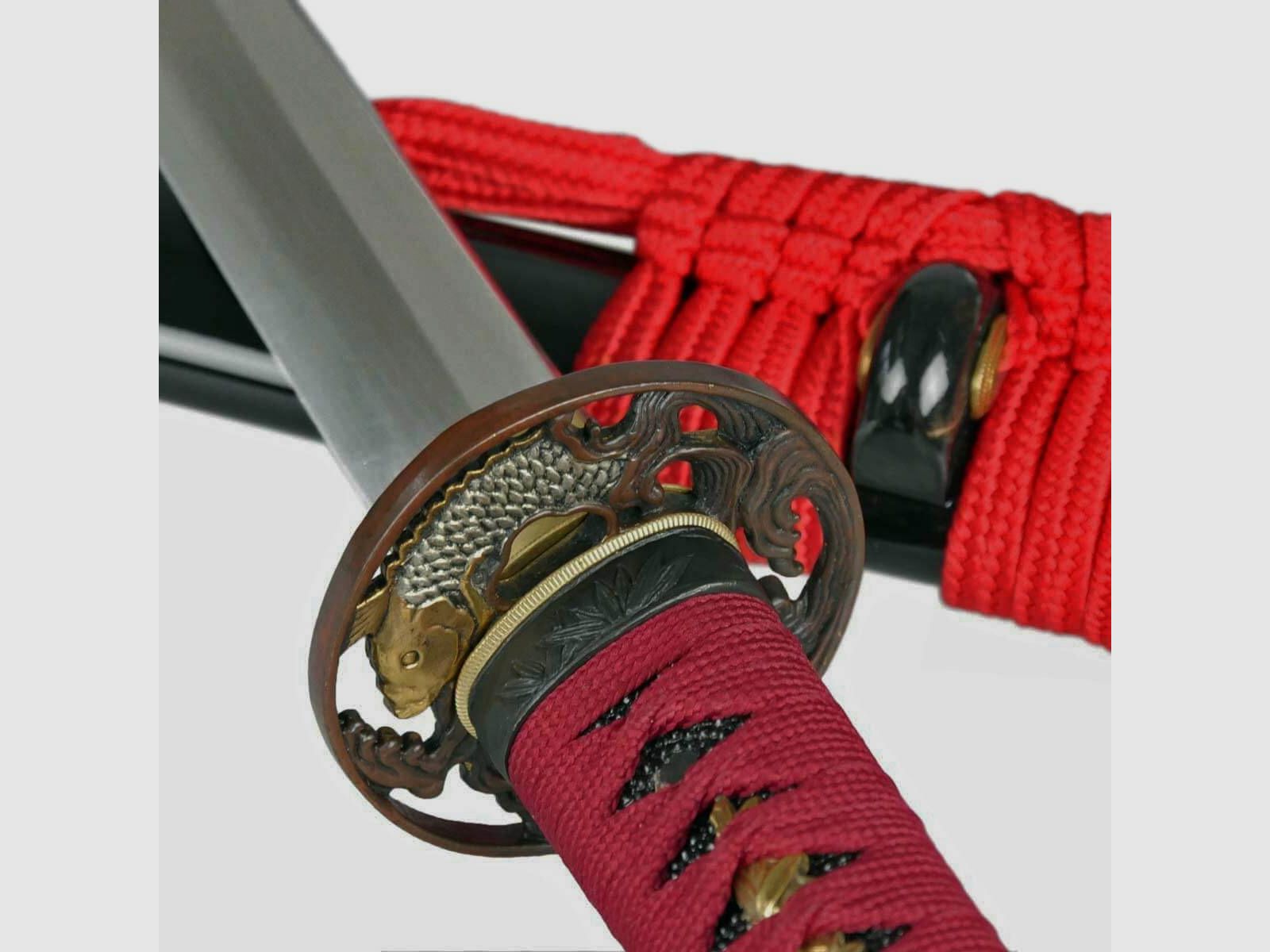 Katana Nishikigoi Samuraischwert Metall Klinge aus hochwertigem Kohlenstoffstahl sehr scharf!