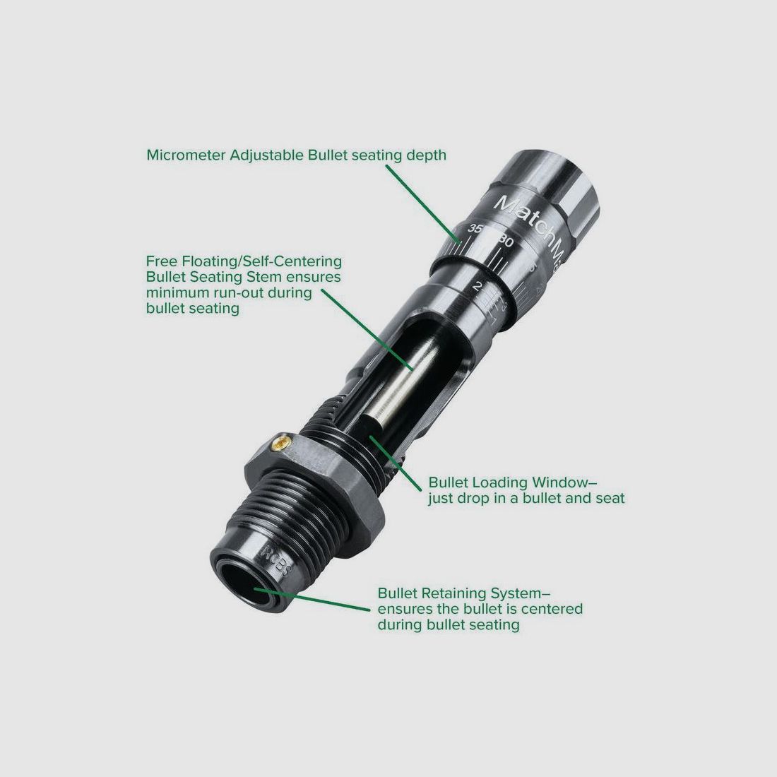 RCBS MatchMaster Benchrest Seating Die with Micrometer Adjustment .338 Lapua Magnum #16640
