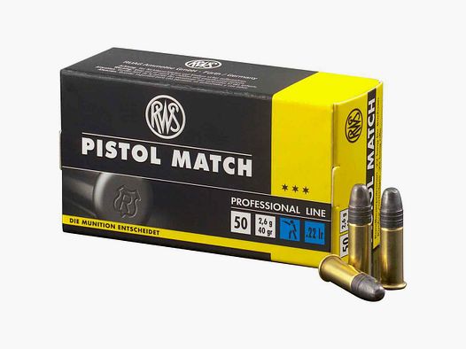 .22 lfB. Pistol Match 2,6g/40grs. RWS