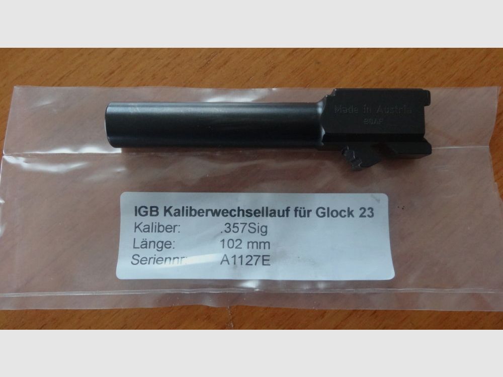IGB Austria IGB exchange barrel in 9mm for Glock 23 or Glock 32