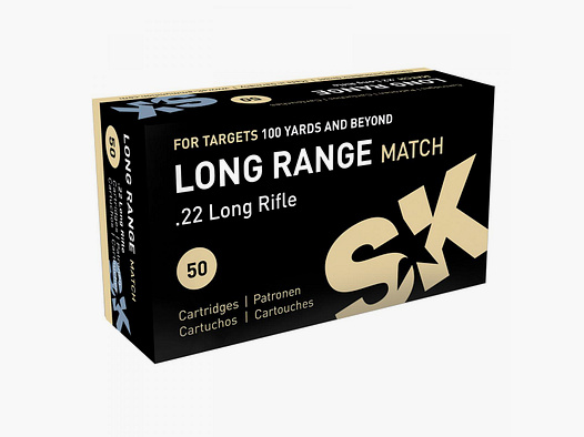 SK Long Range Match .22 LR 40GR LRN 50 cartouches