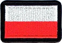 Abgerundeter weiß-roter Flaggenaufnäher, Klettverschluss, 606R für Uniformpullover