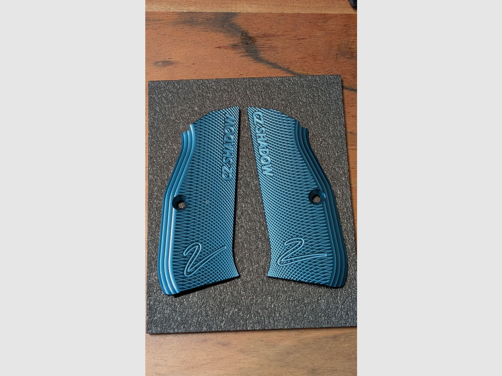 Original CZ Shadow 2 grip panels in blue