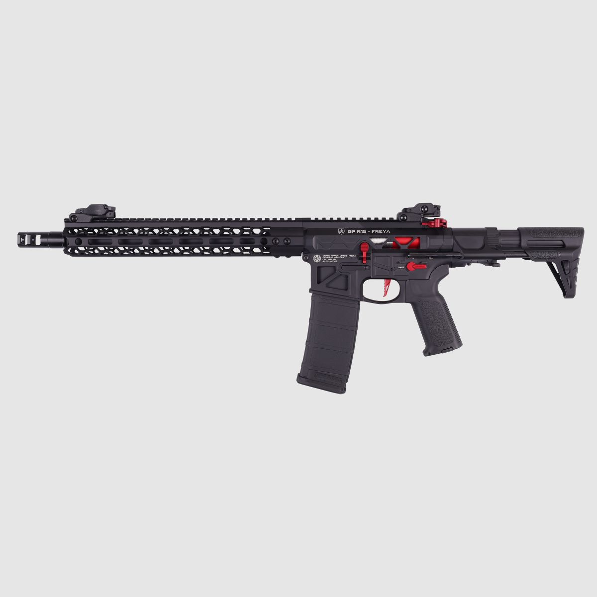 GP R15 FREYA HEXAGON Skeleton 12,5" PDW gen.2 M-LOK Czarny/Czerwony S-AEG Wolny od 18 lat -F- | Delta Armory