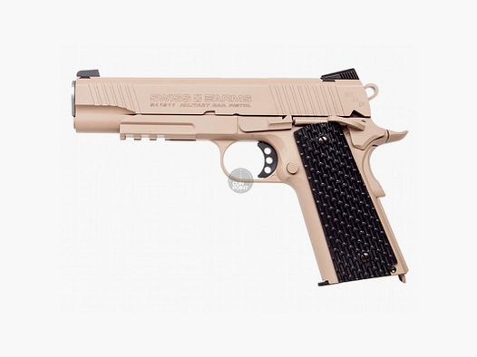 Luftpistole - Swiss Arms - P1911 - Co2-System BlowBack - Kal. 4,5 mm BB Military Rail Pistol