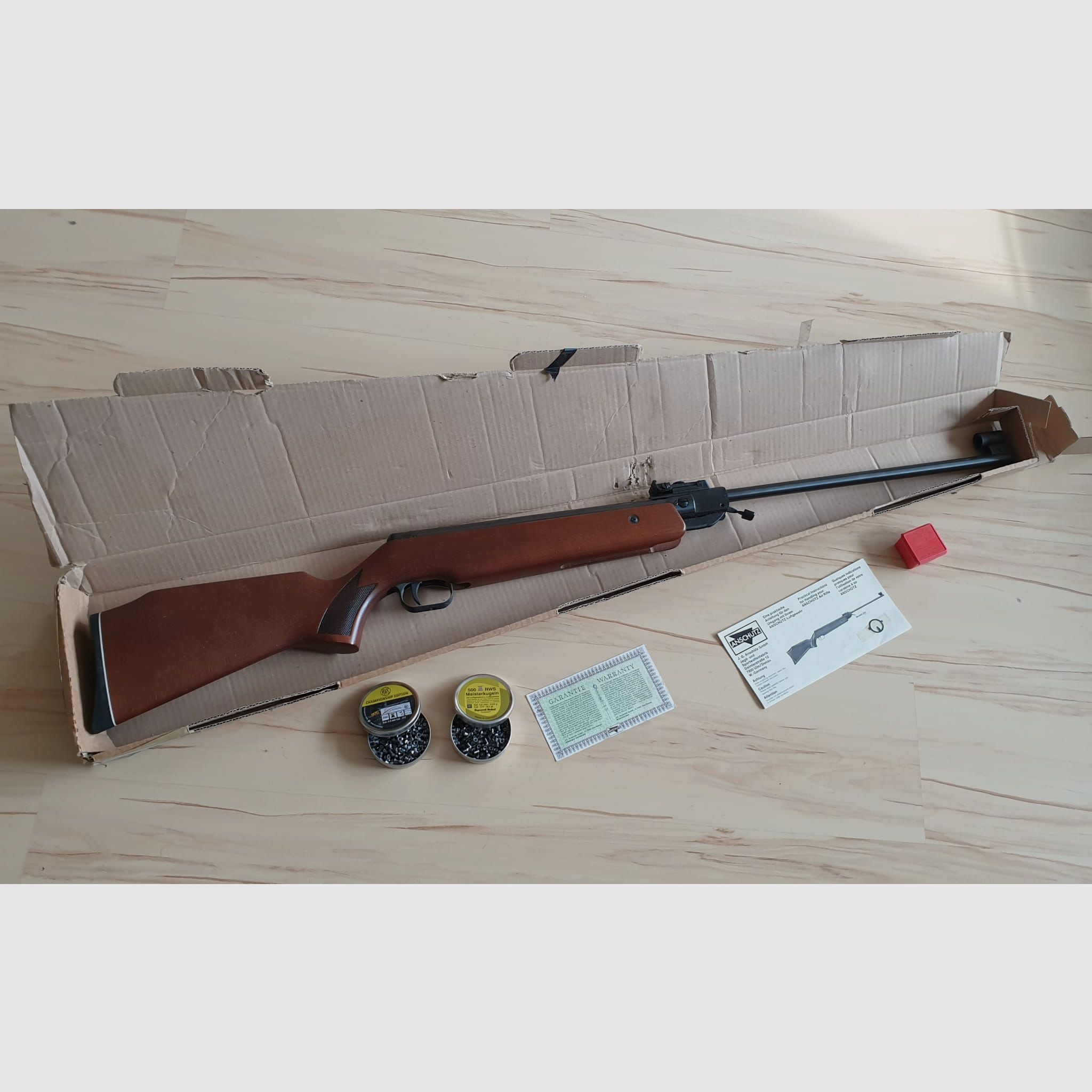 Luftgewehr Anschütz Model 335 Magnum 4,5mm (voll funktionsfähig, neuwertig), inkl. Verpackung und Munition 